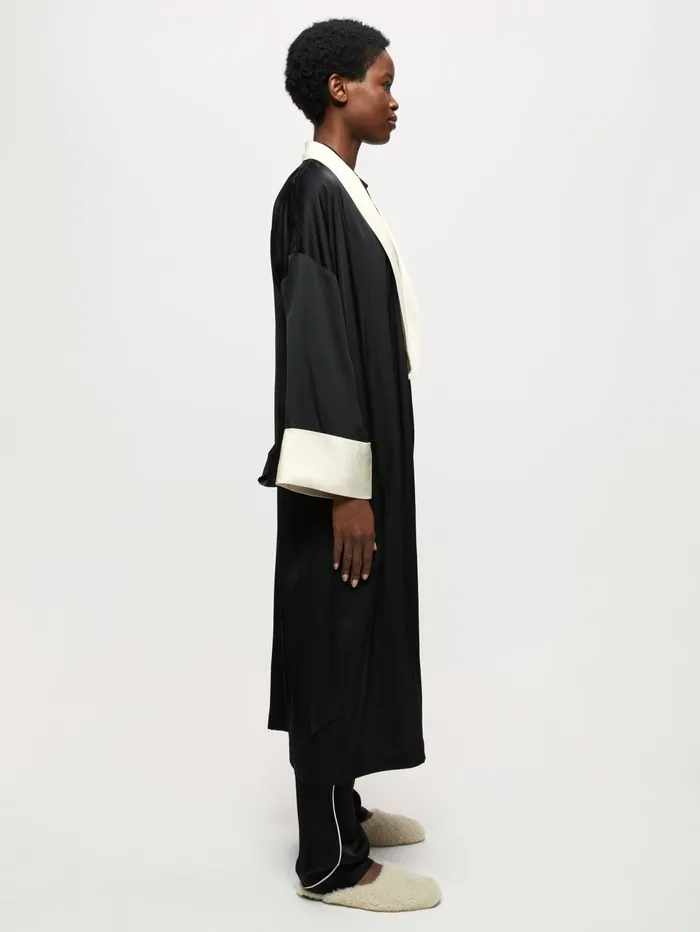 Jigsaw Pyjamas and Loungewear Women Elise Satin Robe Black