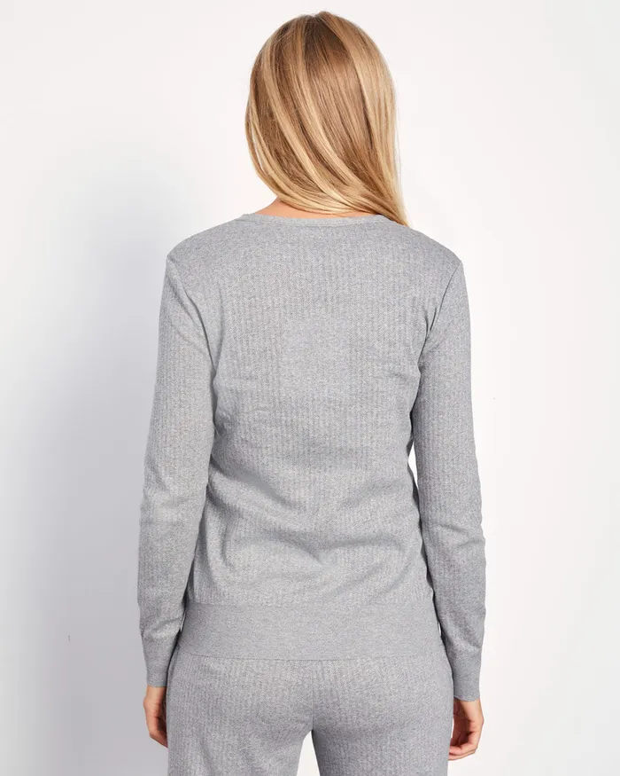 Jigsaw Pyjamas and Loungewear Women Jersey Cardigan Organic Cotton Grey