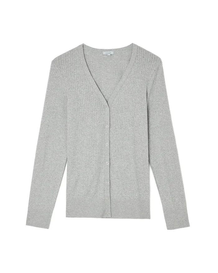 Jigsaw Pyjamas and Loungewear Women Jersey Cardigan Organic Cotton Grey