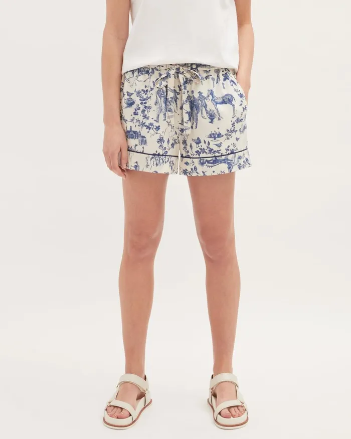 Jigsaw Pyjamas and Loungewear Women Toile De Jouy Pyjama Shorts Blue