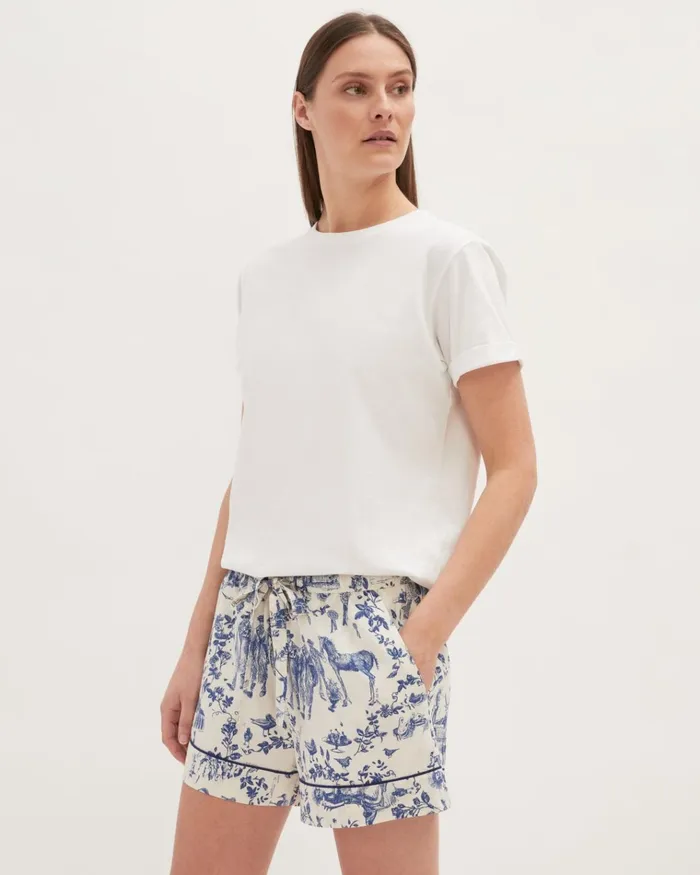 Jigsaw Pyjamas and Loungewear Women Toile De Jouy Pyjama Shorts Blue