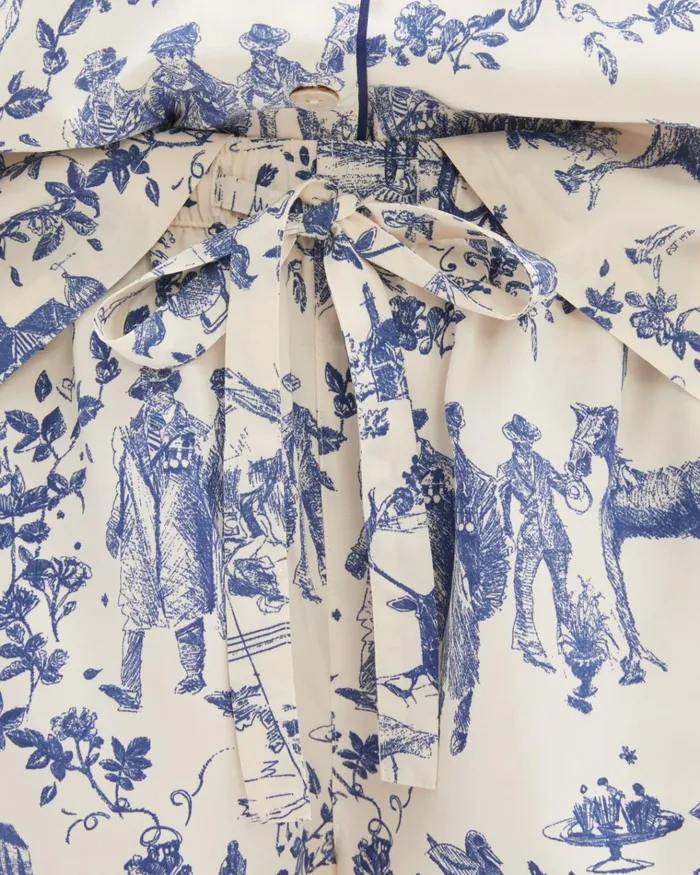 Jigsaw Pyjamas and Loungewear Women Toile De Jouy Pyjama Shorts Blue