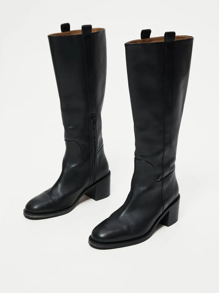 Jigsaw Shoes and Sandals Women Carmel Leather Knee High Boot Black