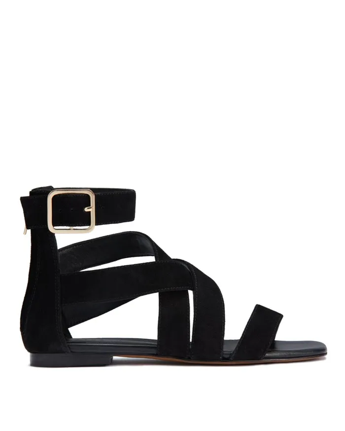 Jigsaw Shoes and Sandals Women Kaber Suede Strappy Sandal Black
