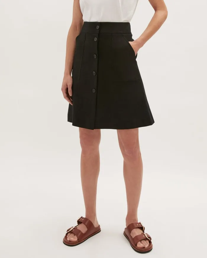 Jigsaw Skirts Women Linen Utility Skirt Black