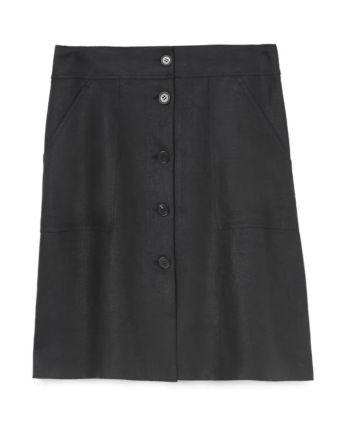Jigsaw Skirts Women Linen Utility Skirt Black