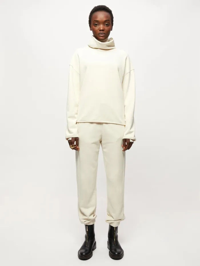 Jigsaw Tshirts Women Cotton Turtleneck Sweatshirt Cream