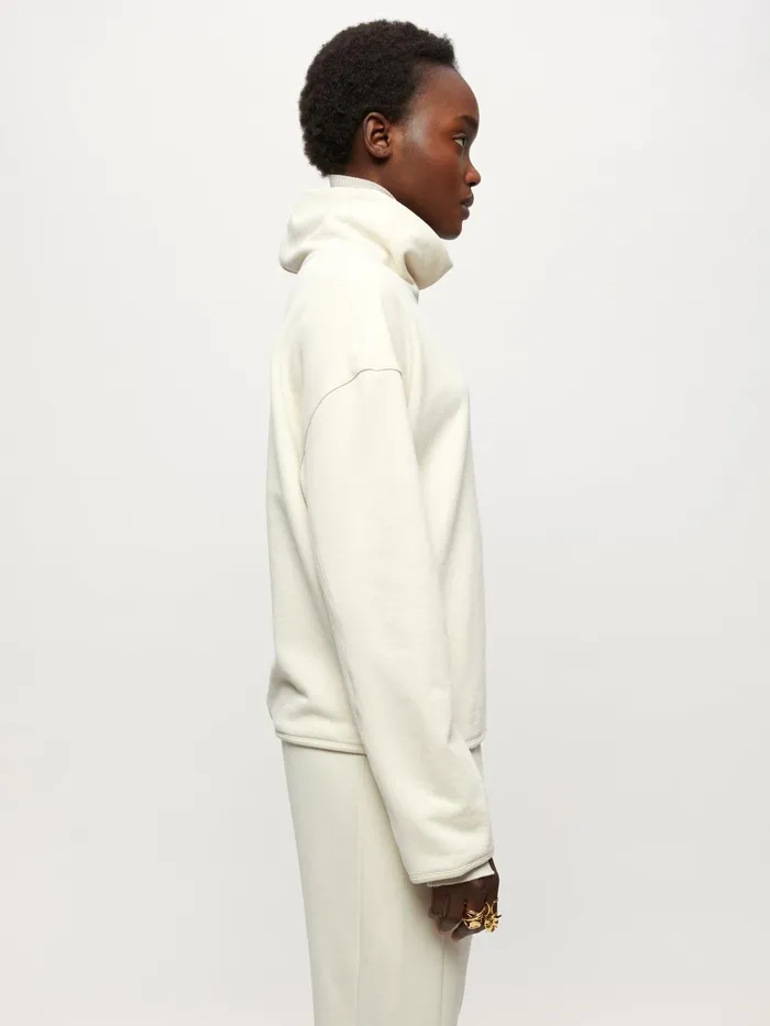 Jigsaw Tshirts Women Cotton Turtleneck Sweatshirt Cream