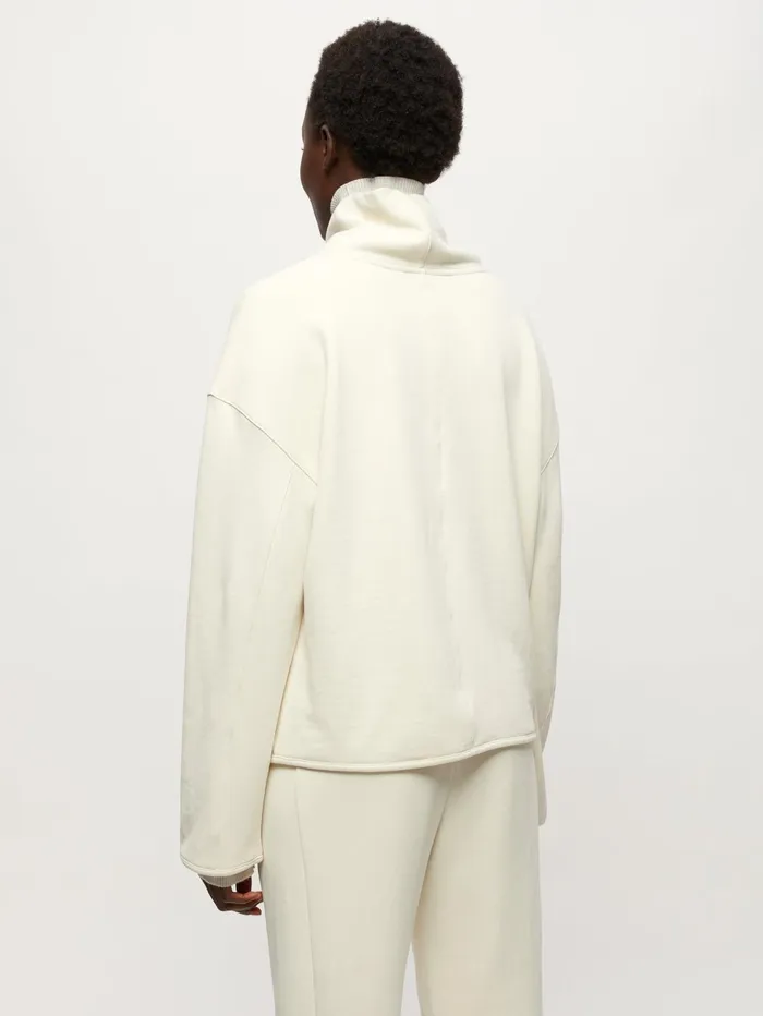 Jigsaw Tshirts Women Cotton Turtleneck Sweatshirt Cream