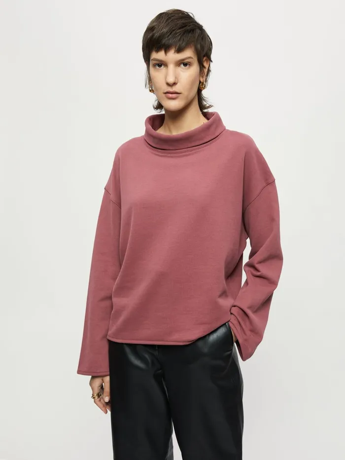 Jigsaw Tshirts Women Cotton Turtleneck Sweatshirt Pink