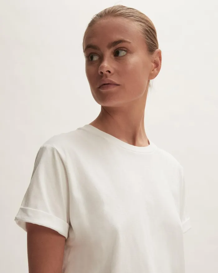 Jigsaw Tshirts Women Hove Cotton Boyfriend Tee White