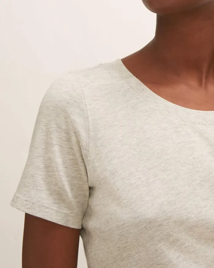 Jigsaw Tshirts Women Short Sleeve Pima Cotton Tee Grey