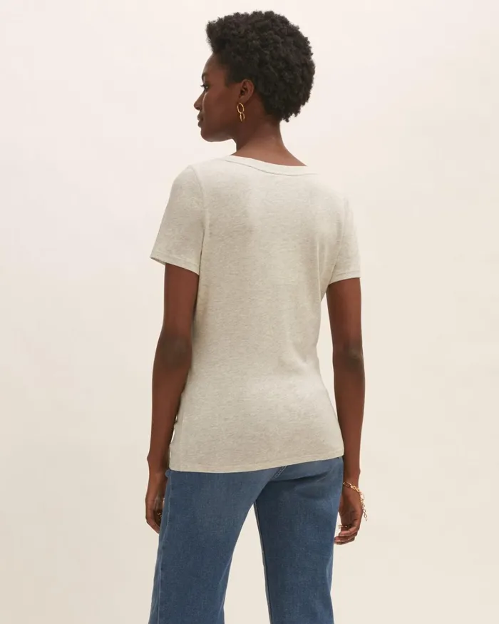 Jigsaw Tshirts Women Short Sleeve Pima Cotton Tee Grey