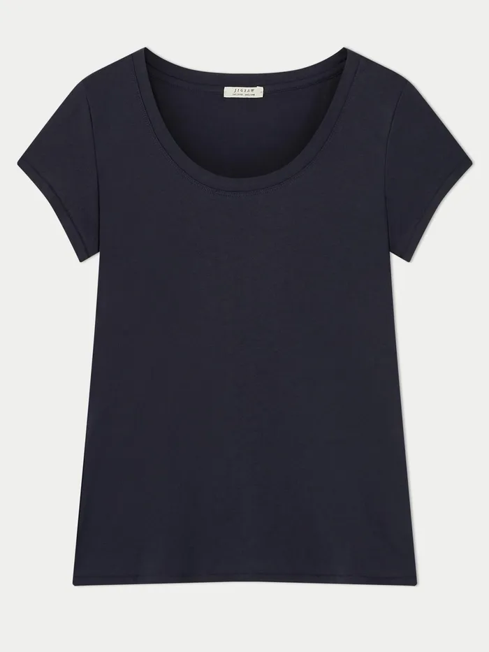 Jigsaw Tops Women Supima Short Sleeve TShirt Blue
