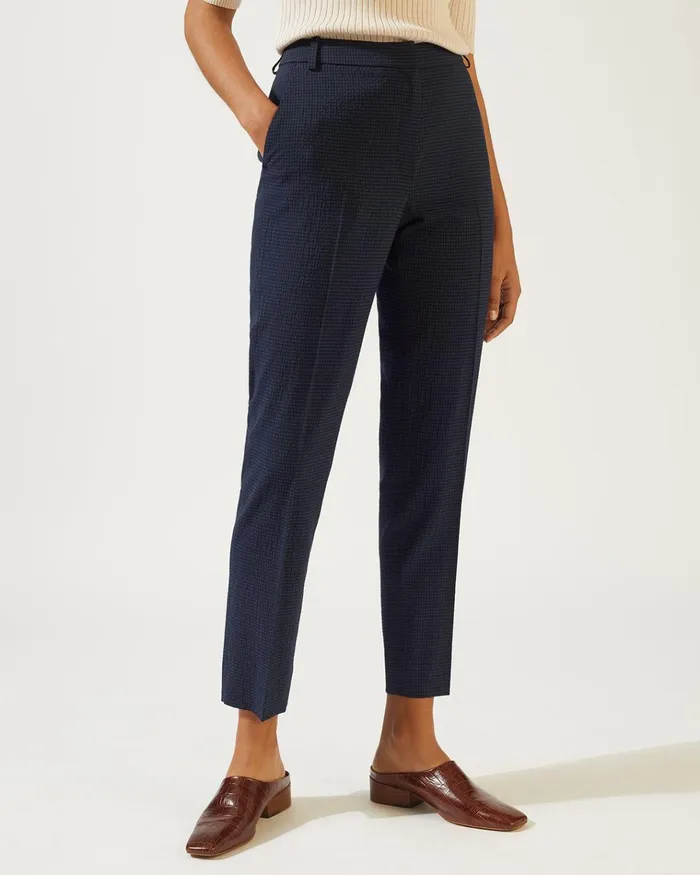 Jigsaw Trousers Women Check Portofino Suit Trouser Blue