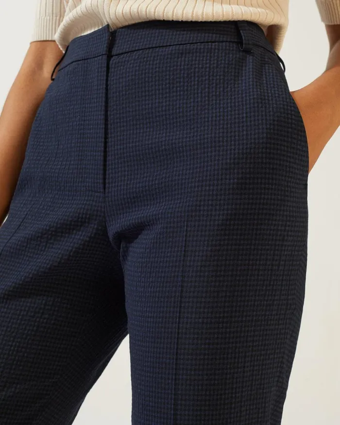 Jigsaw Trousers Women Check Portofino Suit Trouser Blue