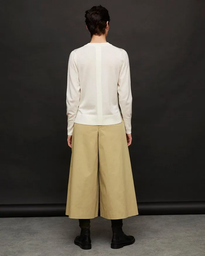 Jigsaw Trousers Women Fine Drill Culotte Cream