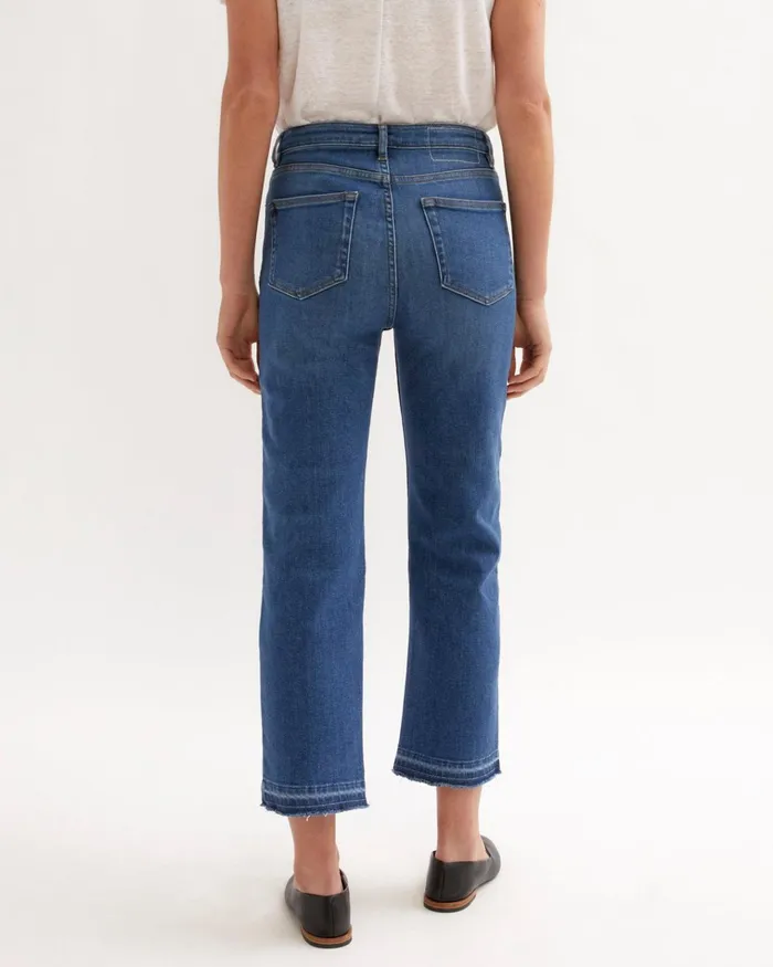Jigsaw Trousers Women Lea Straight Leg Crop Jean Blue