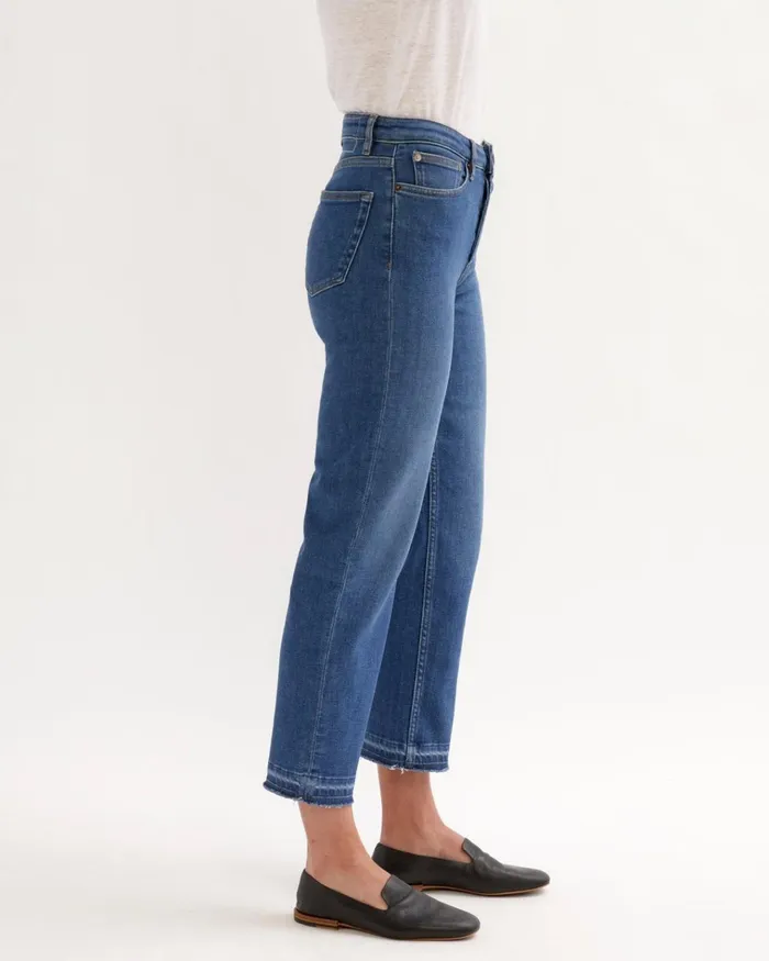Jigsaw Trousers Women Lea Straight Leg Crop Jean Blue