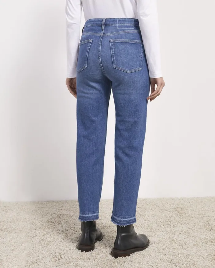 Jigsaw Trousers Women Lea Straight Leg Crop Jean Blue