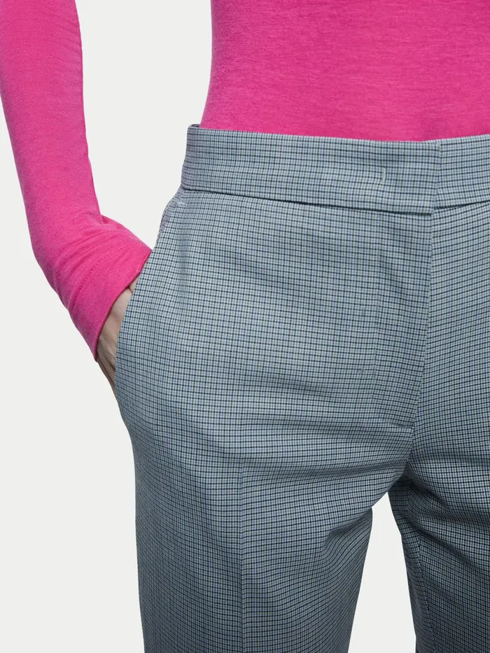 Jigsaw Trousers Women Puppytooth Kick Hem Trouser Blue
