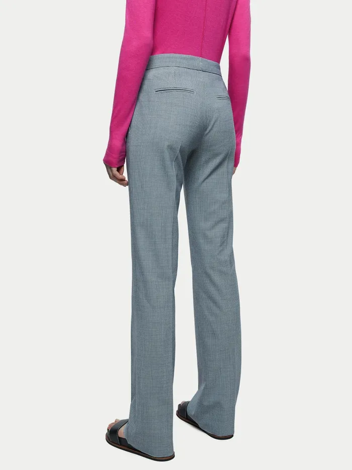 Jigsaw Trousers Women Puppytooth Kick Hem Trouser Blue