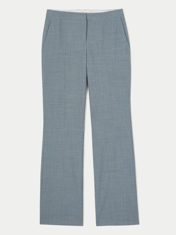 Jigsaw Trousers Women Puppytooth Kick Hem Trouser Blue