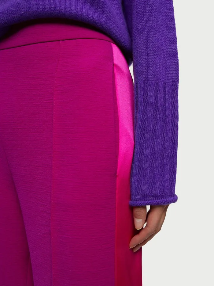 Jigsaw Trousers Women Satin Trim Tuxedo Trouser Pink