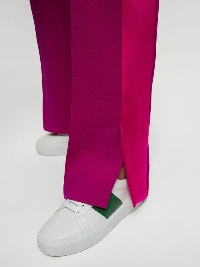 Jigsaw Trousers Women Satin Trim Tuxedo Trouser Pink