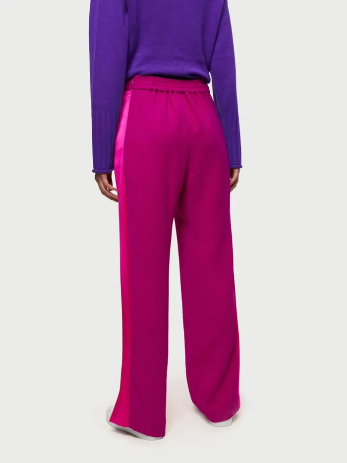 Jigsaw Trousers Women Satin Trim Tuxedo Trouser Pink