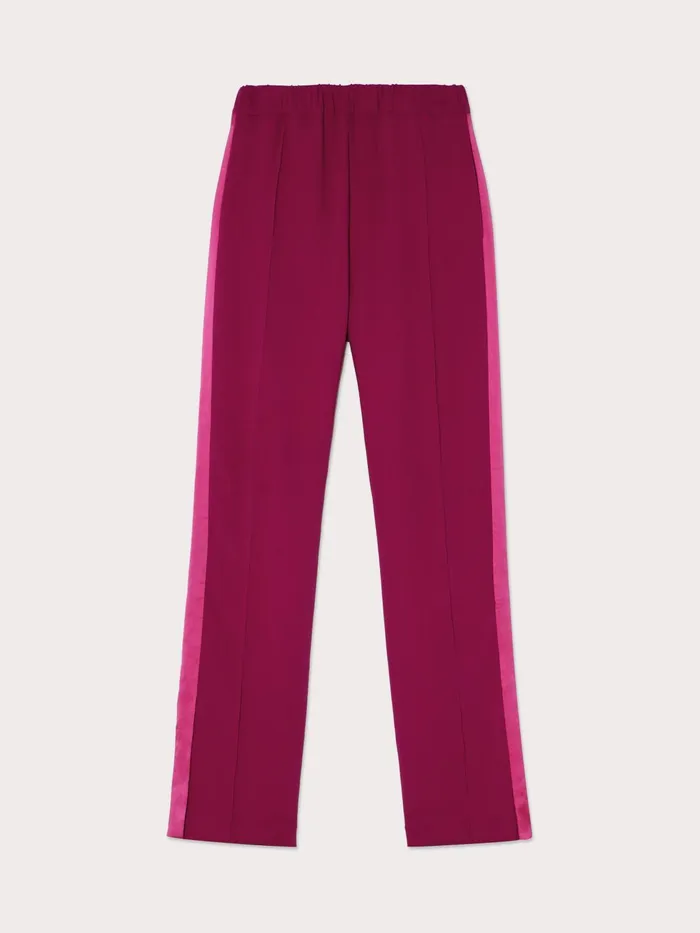 Jigsaw Trousers Women Satin Trim Tuxedo Trouser Pink