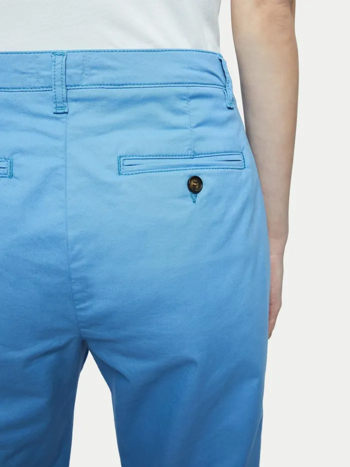 Jigsaw Trousers Women Slim Leg Cotton Chino Blue