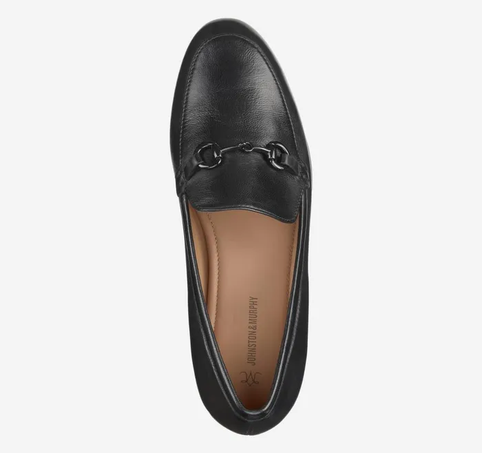 Johnston and Murphy Ali Bit Loafer Black Glove Leather Women Mules and Loafers
