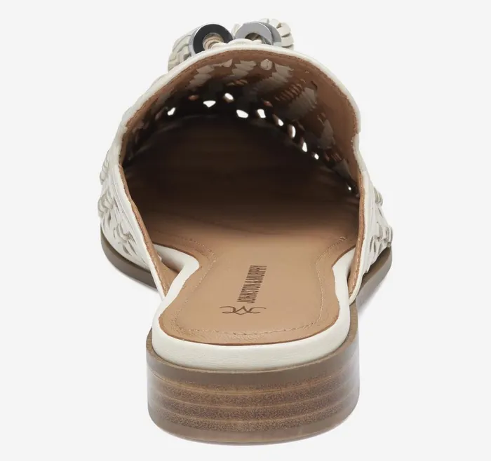 Johnston and Murphy Ali Woven Tassel Mule Bone Glove Leather Women Mules and Loafers Johnston and Murphy Ali Woven Tassel Mule Bone Glove Leather Women Mules and Loafers