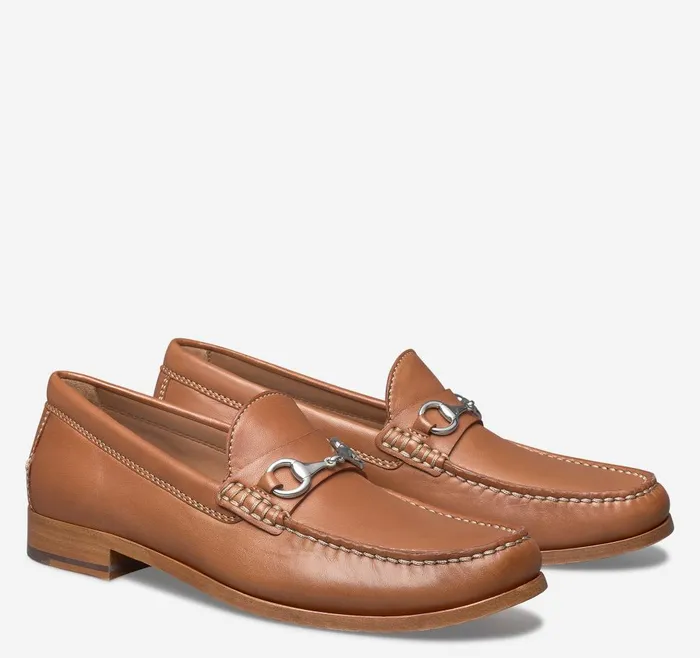Johnston and Murphy Baldwin Bit Cognac Sheepskin Men SlipOns