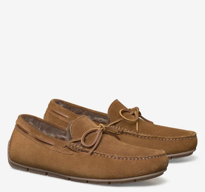 Johnston and Murphy Baldwin Driver OneEye Tie Snuff English Suedeshearling Men SlipOns