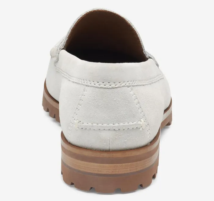 Johnston and Murphy Baldwin Lug Penny Offwhite English Suede Men SlipOns