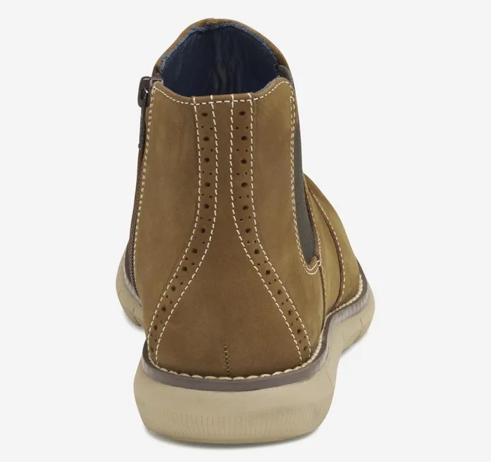 Johnston and Murphy Big Kid Holden Chelsea Boot Brown Oiled Nubuck Boys Big Kid