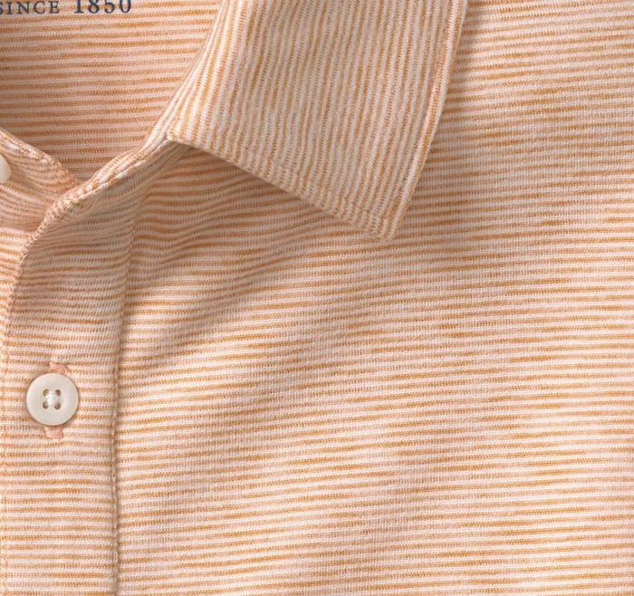 Johnston and Murphy Boys Micro Stripe Polo Orange Boys Shirts