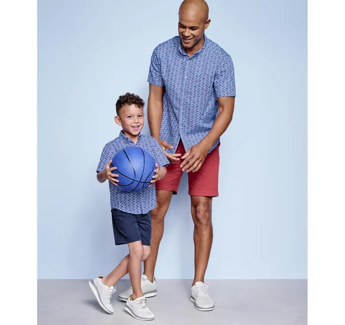 Johnston and Murphy Boys ShortSleeve Printed Shirt Blue Shark Boys Shirts Johnston and Murphy Boys ShortSleeve Printed Shirt Blue Shark Boys Shirts