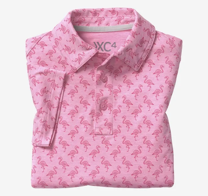 Johnston and Murphy Boys XC4 Performance Polo Pink Tonal Flamingo Boys Shirts Johnston and Murphy Boys XC4 Performance Polo Pink Tonal Flamingo Boys Shirts