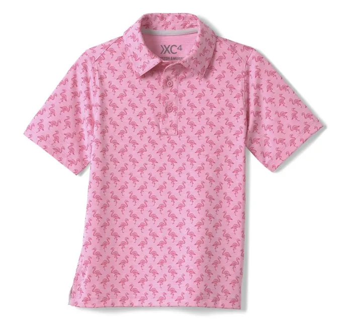 Johnston and Murphy Boys XC4 Performance Polo Pink Tonal Flamingo Boys Shirts Johnston and Murphy Boys XC4 Performance Polo Pink Tonal Flamingo Boys Shirts