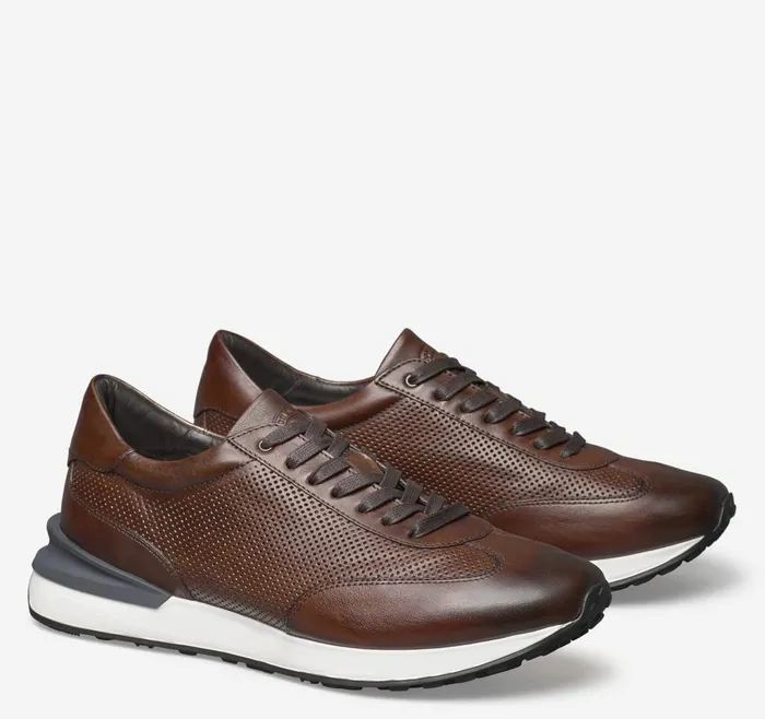 Johnston and Murphy Briggs Perfed UThroat Brown Italian Calfskin Men LaceUps