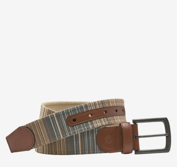 Johnston and Murphy Canvas MultiStripe Belt Blue Multi Men Belts