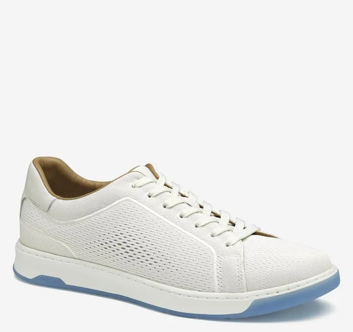Johnston and Murphy Daxton Knit LaceUp White Knit Men Sneakers