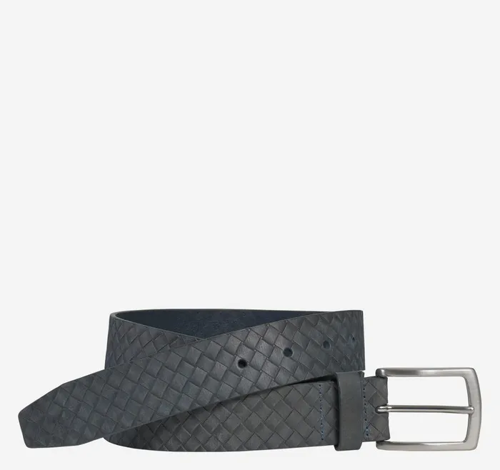 Johnston and Murphy DiamondEmbossed Belt Blue Men Belts