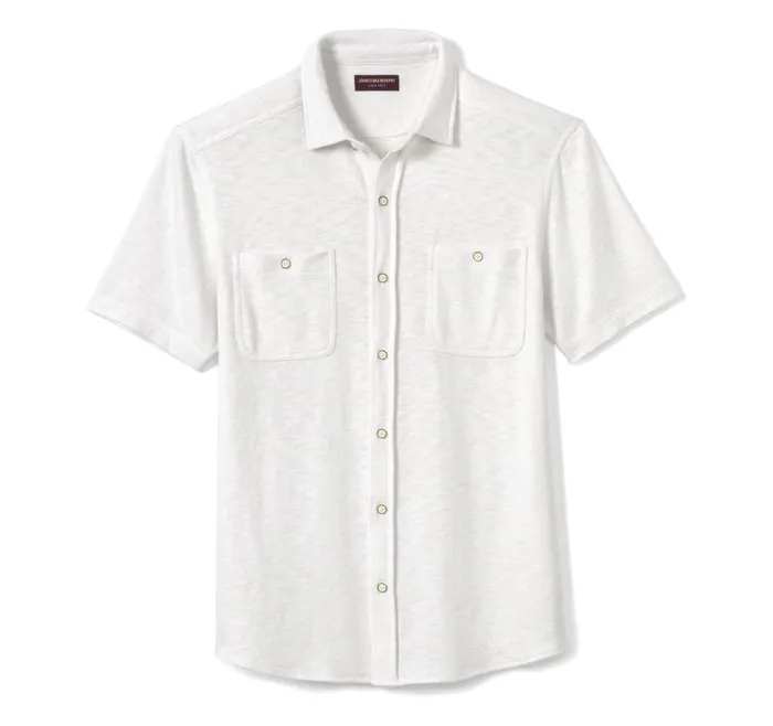 Johnston and Murphy Double Pocket Knit Shirt White Men ShortSleeve Shirts Johnston and Murphy Double Pocket Knit Shirt White Men ShortSleeve Shirts