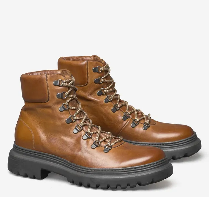 Johnston and Murphy Everson Alpine Boot Tan Italian Calfskin Men Boots