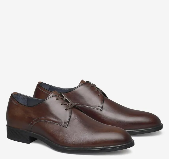 Johnston and Murphy Flynch Plain Toe Mahogany Italian Calfskin Men Dress Classics Johnston and Murphy Flynch Plain Toe Mahogany Italian Calfskin Men Dress Classics