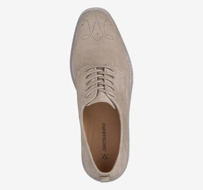 Johnston and Murphy Gracelyn Brogue Oxford Taupe Kid Suede Women Mules and Loafers Johnston and Murphy Gracelyn Brogue Oxford Taupe Kid Suede Women Mules and Loafers